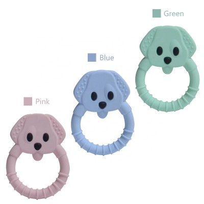 Soft baby toy chew teether dog shape silicone baby teether toys