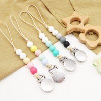 factory wholesale silicone Wood Pacifier holder clip dummy clips