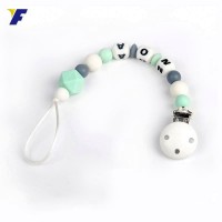 Hot Sale Customized Silicone Teether Baby Pacifier Chain Silicone Baby Teether Pacifier Holder Clip Chain