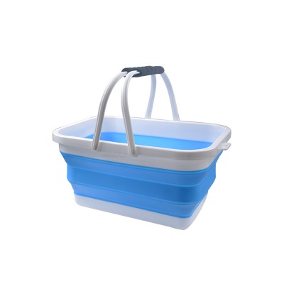 Wholesale PP+TPE foldable silicone collapsible bucket for washing car