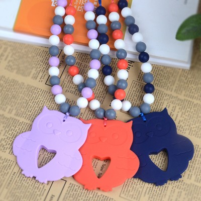 Food Grade Soft Animal Shape Silicone Chew Toy baby teether necklace