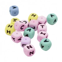 Loose Silicone Color Alphabet Letter Food Grade Baby Teething Beads For Jewelry Making