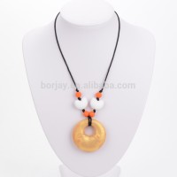 Latest design beads necklace Baby Silicone Teething pendant amber teething necklace