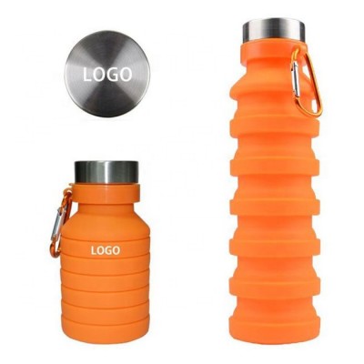 Wholesale Sport Outdoor Private Label BPA Free Collapsible Water Bottle Silicone Folding Water Bottle