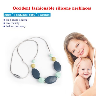 latest design costume infant teething jewelry necklace personalized jewelry for moms